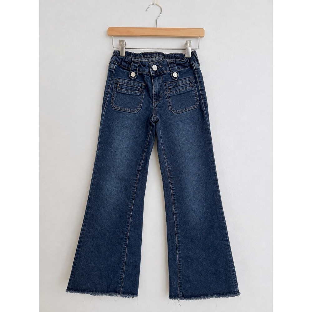Joe's Jeans Girls Dark Wash Flare Wide Leg Raw Hem Denim Pants Size 7
